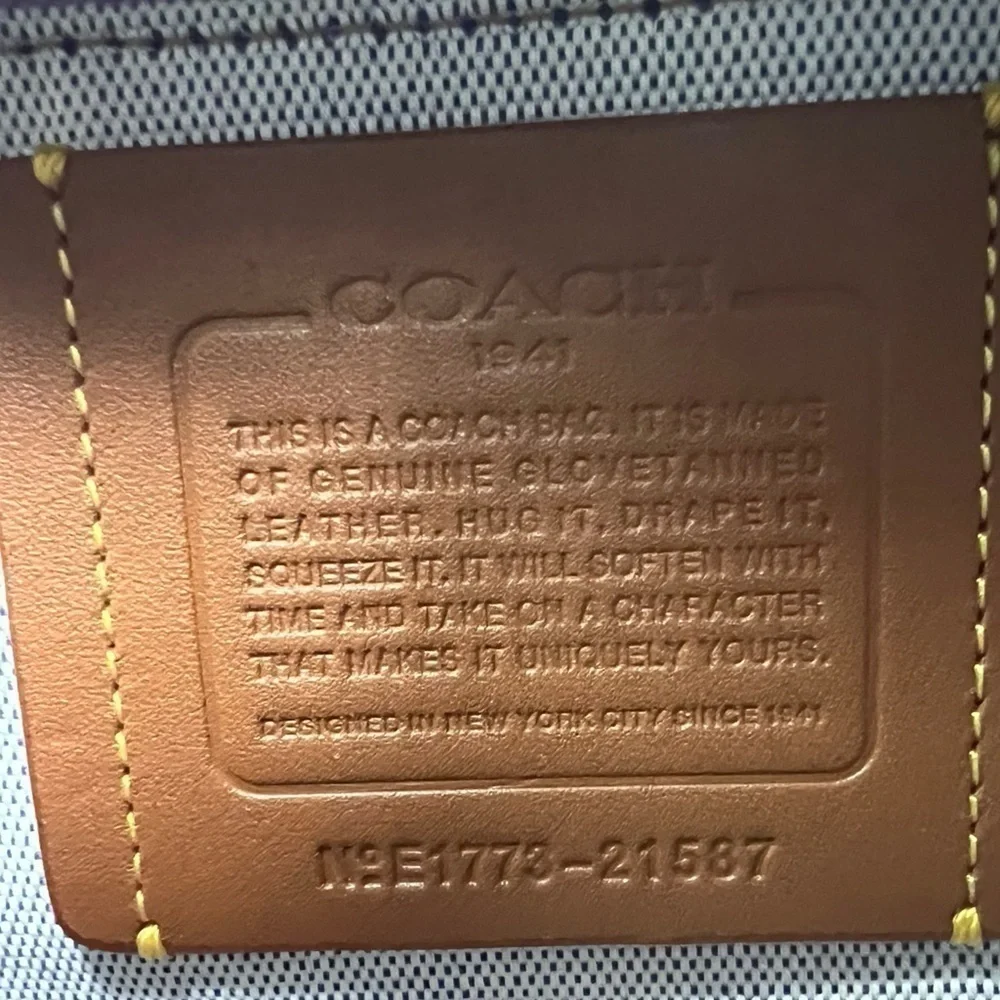 COACH 1941 TOOLED TEA ROSE TEAROSE WILLOW METAL AND LEATHER ROGUE 25 RARE BAG